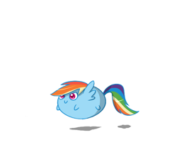 Size: 564x514 | Tagged: safe, artist:missmagikarp, rainbow dash, pegasus, pony, blue coat, chubbie, female, mare, multicolored mane