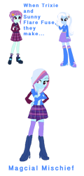 Size: 858x1789 | Tagged: safe, artist:animeponynintendo, derpibooru import, sunny flare, trixie, equestria girls, fusion, gem fusion