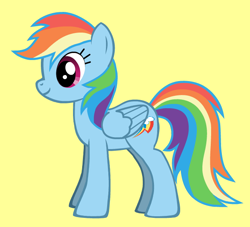 Size: 630x571 | Tagged: safe, rainbow dash, pegasus, pony, pony creator, blue coat, female, mare, multicolored mane, vector