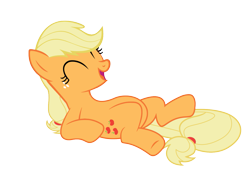 Size: 1221x827 | Tagged: safe, artist:kustren, applejack, earth pony, pony, female, happy, mare, on back