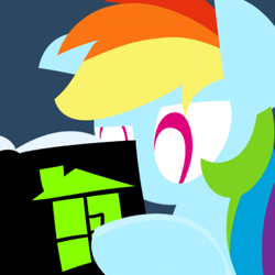 Size: 400x400 | Tagged: safe, artist:frostedwarlock, rainbow dash, pegasus, pony, blue coat, female, homestuck, mare, multicolored mane