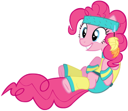 Size: 5000x4340 | Tagged: safe, artist:somepony, pinkie pie, earth pony, pony, absurd resolution, headband, leg warmers, simple background, sweatband, transparent background, vector, workout, workout outfit, wristband