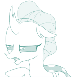 Size: 496x534 | Tagged: safe, artist:sintakhra, ocellus, changedling, changeling, angry, monitor, ocellus is not amused, pointing, unamused