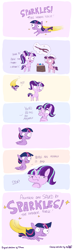 Size: 1400x4750 | Tagged: safe, artist:dsp2003, artist:tjpones, starlight glimmer, sugar belle, twilight sparkle, twilight sparkle (alicorn), alicorn, pony, unicorn, collaboration, the cutie map, 2017, colored, comic, crossed hooves, cupcake, dialogue, doodle, equal cutie mark, flying, food, glowing horn, grumpy, magic, monochrome, open mouth, pouting, pure unfiltered evil, s5 starlight, smiling, sparkles, sparkles! the wonder horse!, staff, staff of sameness, telekinesis, vulgar