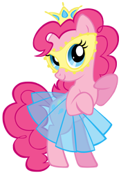 Size: 2130x3042 | Tagged: safe, artist:purplefairy456, pinkie pie, earth pony, pony, clothes, crown, mask, see-through, simple background, skirt, transparent background, vector