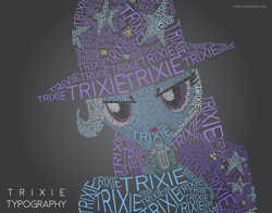 Size: 1400x1100 | Tagged: safe, artist:thundy-r, derpibooru import, trixie, pony, unicorn, female, mare, solo, text, trixie's hat, typography