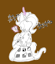 Size: 967x1129 | Tagged: safe, artist:alazak, derpibooru import, trixie, pony, unicorn, alternate hairstyle, babysitter trixie, basket prison, clothes, hoodie, random pony