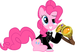 Size: 6000x4225 | Tagged: safe, artist:gray--day, pinkie pie, earth pony, pony, the crystal empire, absurd resolution, clothes, night vision goggles, pinkie spy, simple background, transparent background, tuxedo, vector