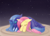 Size: 1688x1200 | Tagged: safe, artist:howxu, fluttershy, princess luna, alicorn, pegasus, pony, covering, cuddling, cute, female, floppy ears, hoof shoes, hug, lesbian, lunabetes, lunashy, mare, night, prone, s1 luna, shipping, shyabetes, sleeping, snuggling, stars, wing blanket, wing covering, winghug