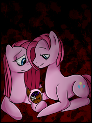 Size: 1200x1600 | Tagged: dead source, safe, artist:anaxboo, bubble berry, bubblini davinci berry, pinkie pie, oc, pony, baby, baby pony, bandage, bubblepie, female, foal, male, offspring, parent:bubble berry, parent:pinkie pie, parents:bubblepie, parents:selfcest, pinkamena diane pie, product of incest, rule 63, self ponidox, selfcest, shipping, straight