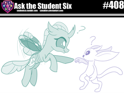 Size: 800x599 | Tagged: safe, artist:sintakhra, ocellus, changedling, changeling, tumblr:studentsix, crossover, cute, diaocelles, looking at each other, ori, ori and the blind forest, ori and the will of the wisps