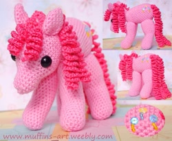 Size: 709x578 | Tagged: safe, artist:theartofmuffin, pinkie pie, pony, amigurumi, crochet, irl, photo, plushie, solo
