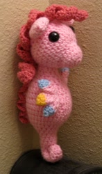 Size: 1706x2910 | Tagged: safe, artist:acrylicsheep, pinkie pie, sea pony, amigurumi, crochet, irl, photo, plushie, solo