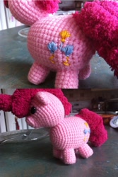 Size: 800x1196 | Tagged: safe, artist:eyeheartz0rd, pinkie pie, amigurumi, crochet, irl, photo, plushie, solo