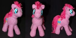 Size: 750x375 | Tagged: safe, artist:onehitwonder, pinkie pie, pony, amigurumi, crochet, irl, photo, plushie, solo