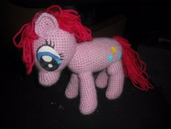 Size: 3264x2448 | Tagged: safe, artist:secludedotaku, pinkie pie, pony, amigurumi, crochet, irl, photo, plushie, solo