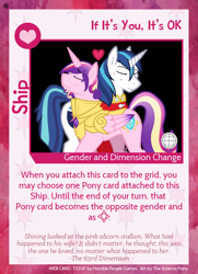 Size: 788x1088 | Tagged: safe, artist:thesciencepony, prince bolero, princess cadance, shining armor, alicorn, pony, unicorn, armor, black background, blushing, eyes closed, floating heart, gay, half r63 shipping, heart, male, rule 63, shining bolero, shipping, simple background, smiling, twilight sparkle's secret shipfic folder