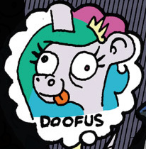 Size: 206x210 | Tagged: safe, artist:andypriceart, idw, princess celestia, alicorn, pony, spoiler:comic, spoiler:comic19, andy you magnificent bastard, derp, doofus, faic, silly, silly pony, solo