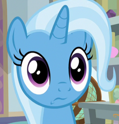 Size: 400x417 | Tagged: safe, derpibooru import, screencap, trixie, a horse shoe-in, bust, cropped, portrait, solo