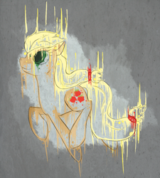 Size: 969x1078 | Tagged: safe, artist:jaydencurtis, applejack, earth pony, pony, blonde mane, female, mare, missing accessory, orange coat, solo