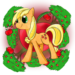 Size: 1622x1622 | Tagged: safe, artist:jaydencurtis, applejack, earth pony, pony, blonde mane, female, mare, missing accessory, orange coat, solo