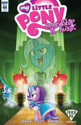 Size: 624x960 | Tagged: safe, derpibooru import, idw, spike, starlight glimmer, trixie, dragon, pony, unicorn, cover, dorothy gale, female, mare, oz the great and powerful, parody, the wizard of oz