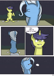 Size: 4961x6992 | Tagged: safe, artist:lrusu, derpibooru import, comet tail, trixie, pony, unicorn, absurd resolution, cometrix, comic, female, male, mare, shipping, straight