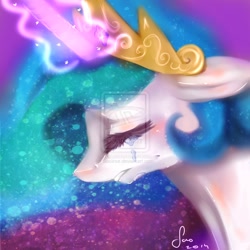 Size: 894x894 | Tagged: safe, artist:saoiirse, princess celestia, alicorn, pony, crying, regret, sad, solo, watermark