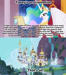 Size: 1021x1149 | Tagged: safe, princess celestia, alicorn, pony, canterlot, celestia's proclamation, exploitable meme, meme, trollestia