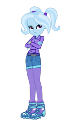 Size: 915x1638 | Tagged: safe, artist:gmaplay, derpibooru import, trixie, equestria girls, alternate hairstyle, babysitter trixie, clothes, hoodie, simple background, solo, transparent background, vector