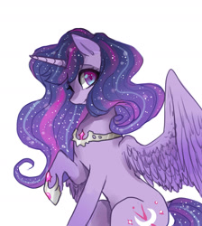 Size: 1700x1900 | Tagged: safe, artist:liliumena, princess luna, twilight sparkle, twilight sparkle (alicorn), alicorn, pony, fusion, solo, starry mane