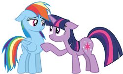 Size: 3783x2290 | Tagged: safe, artist:waranto, rainbow dash, twilight sparkle, pegasus, pony, female, lesbian, shipping, simple background, transparent background, twidash, vector