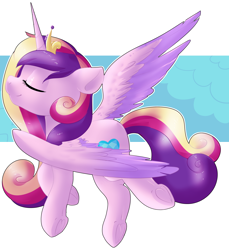 Size: 1280x1397 | Tagged: safe, artist:rue-willings, princess cadance, alicorn, pony, eyes closed, simple background, solo, transparent background, underhoof