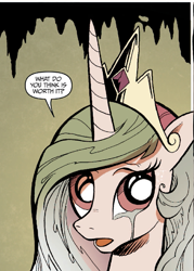 Size: 711x991 | Tagged: safe, artist:andypriceart, idw, princess celestia, alicorn, pony, spoiler:comic, spoiler:comic19, crying, panel, solo