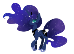 Size: 2856x2099 | Tagged: safe, artist:snow angel, princess luna, alicorn, pony, colored pupils, lineless, looking at you, raised hoof, simple background, smiling, solo, starry eyes, transparent background, wingding eyes