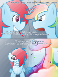 Size: 800x1068 | Tagged: safe, artist:feather, rainbow dash, pegasus, pony, ask rainbow danger dash, female, male, mare, stallion, tumblr