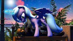 Size: 1920x1080 | Tagged: safe, artist:thelunagames, princess luna, human, 3d, incoming hug, magic, nose wrinkle, s1 luna, soldier, spread wings