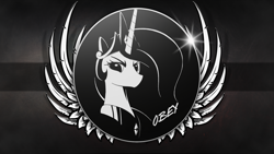 Size: 1920x1080 | Tagged: safe, artist:azdaracylius, artist:vipeydashie, princess celestia, alicorn, pony, black and white, grayscale, monochrome, obey, solar empire, solo, vector, wallpaper