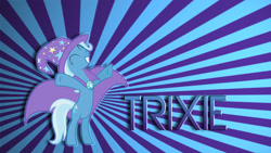 Size: 1920x1080 | Tagged: safe, artist:bronyyay123, derpibooru import, trixie, pony, unicorn, female, mare, solo, wallpaper