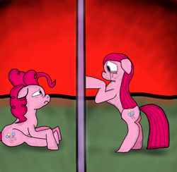 Size: 3707x3613 | Tagged: safe, pinkie pie, earth pony, pony, alex warlorn, crying, duality, fanfic, pinkamena diane pie, pony pov series, reharmonized ponies, sad