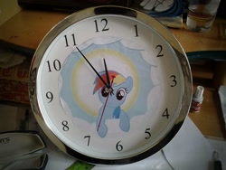 Size: 1600x1200 | Tagged: safe, rainbow dash, clock, custom, irl, photo