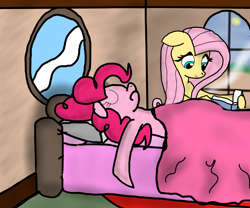 Size: 2160x1800 | Tagged: safe, fluttershy, pinkie pie, earth pony, pegasus, pony, alex warlorn, fanfic, fanfic art, female, flutterpie, lesbian, photo album, pony pov series, reharmonized ponies, shipping, sleeping