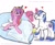 Size: 1024x836 | Tagged: safe, artist:skywalkergirl666, princess cadance, shining armor, alicorn, pony, unicorn, bed, bouquet, heart, magic, male, messy mane, morning ponies, newbie artist training grounds, shiningcadance, shipping, straight, telekinesis, traditional art