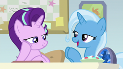 Size: 1920x1080 | Tagged: safe, derpibooru import, screencap, starlight glimmer, trixie, unicorn, a horse shoe-in