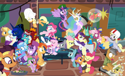 Size: 1500x912 | Tagged: safe, artist:dm29, apple bloom, applejack, big macintosh, boulder (pet), cheerilee, coco pommel, daring do, derpy hooves, discord, fluttershy, garble, gourmand ramsay, maud pie, pinkie pie, princess cadance, princess celestia, princess ember, princess flurry heart, princess luna, quibble pants, rainbow dash, rarity, saffron masala, shining armor, snowfall frost, spike, starlight glimmer, sunburst, tender taps, thorax, trixie, twilight sparkle, twilight sparkle (alicorn), zephyr breeze, alicorn, changeling, dragon, earth pony, pegasus, pony, unicorn, zombie, 28 pranks later, a hearth's warming tail, applejack's "day" off, dungeons and discords, flutter brutter, gauntlet of fire, newbie dash, no second prances, on your marks, spice up your life, stranger than fan fiction, the cart before the ponies, the crystalling, the gift of the maud pie, the saddle row review, the times they are a changeling, angel rarity, backwards cutie mark, basketball, bathrobe, beach chair, bloodstone scepter, body pillow, broom, bubble, cheerileeder, cheerleader, clothes, cold, cookie zombie, cracked armor, crossing the memes, crystal hoof, cutie mark, dancing, devil rarity, discord's celestia face, disguise, disguised changeling, dragon lord spike, emble, female, filly, first half of season 6, garble's hugs, gordon ramsay, handkerchief, hat, hearth's warming, hiatus, jewelry, magic bubble, male, mane six, meme, menu, now you're thinking with portals, portal, present, rainbow trash, safety goggles, scroll, shipping, sick, sofa, speed racer, spirit of hearth's warming yet to come, straight, sweeping, sweepsweepsweep, tenderbloom, the cmc's cutie marks, the meme continues, the story so far of season 6, this isn't even my final form, tiara, tissue, toolbelt, top hat, towel, trash can, twilight sweeple, wall of tags, wonderbolts uniform