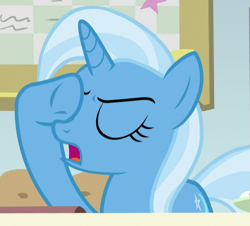 Size: 561x507 | Tagged: safe, derpibooru import, screencap, trixie, unicorn, a horse shoe-in, cropped, solo