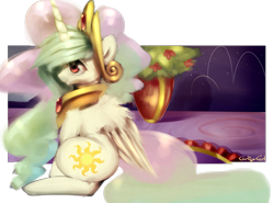 Size: 2131x1579 | Tagged: safe, artist:carligercarl, princess celestia, alicorn, pony, cute, cutelestia, solo