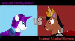 Size: 1298x708 | Tagged: safe, artist:kendell2, shining armor, oc, oc:general-admiral solomon azure raven makarov, oc:nameless, oc:the shadow of chernobull, pony, unicorn, cervicorn, pony pov series