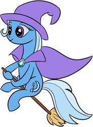 Size: 1827x2500 | Tagged: safe, artist:datapony, derpibooru import, trixie, pony, unicorn, broom, female, flying, flying broomstick, mare, simple background, smiling, solo, transparent background