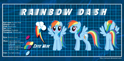 Size: 1493x742 | Tagged: safe, artist:zantyarz, rainbow dash, pegasus, pony, cutie mark, plot, profile, reference sheet, solo